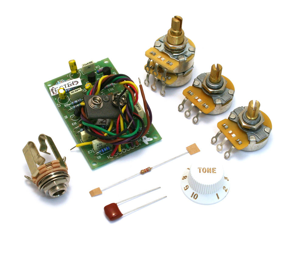 Genuine Fender Stratocaster Active Pre-Amp 25DB Mid Boost Upgrade Wiring Kit